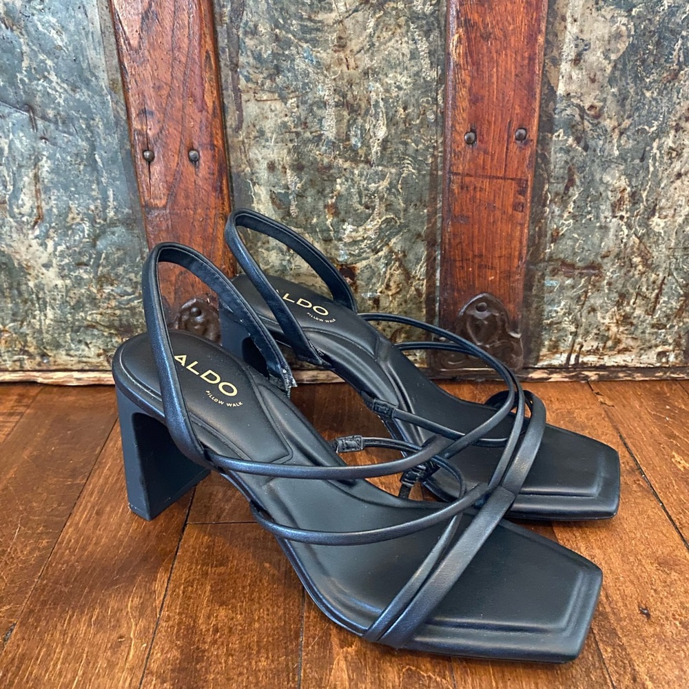 Aldo Elegant Black Strappy Heels